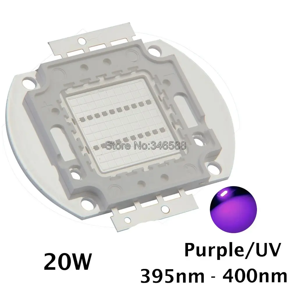 

20W High Power LED Ultra Violet UV Light Chip 365nm-370NM,380nm-385nm,395-405nm,420nm-425nm DIY COB Light Source Epileds 42Mil