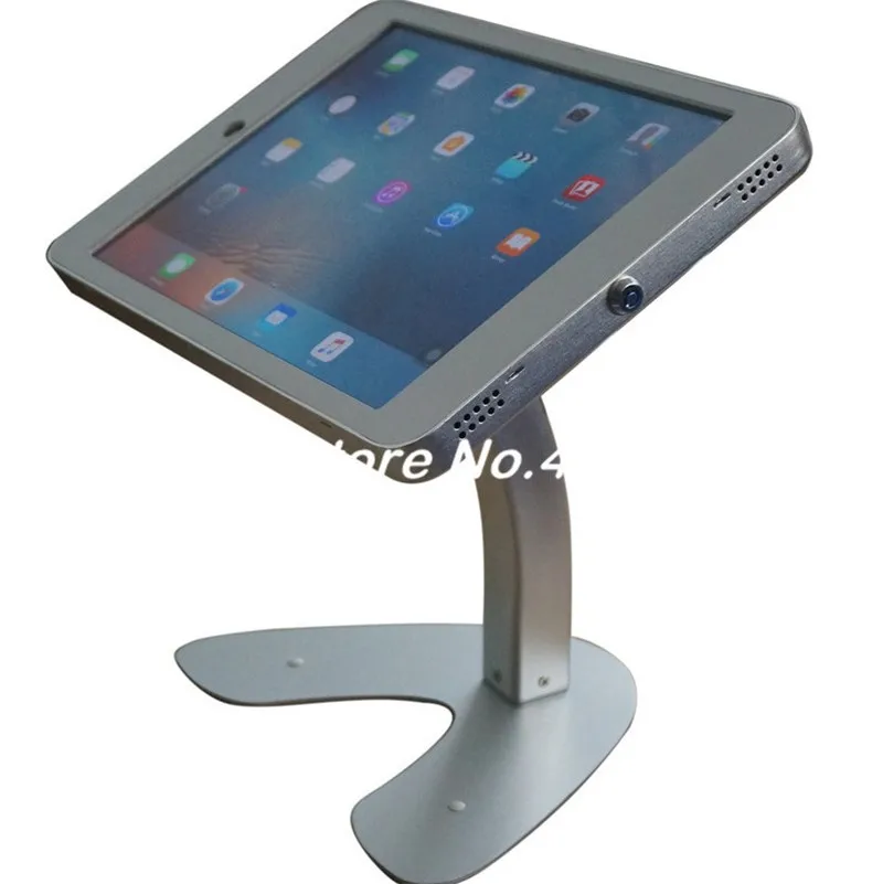 

for ipad pro 12.9" desktop secure lock stand with metal frame brace display kiosk POS table security locking enclosure holder