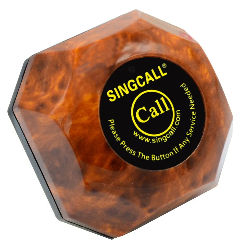 SINGCALL-botón de llamada inalámbrico para restaurante, sistema de llamada de camarero, buscapersonas con botón de cuidado, Color madera, appe560