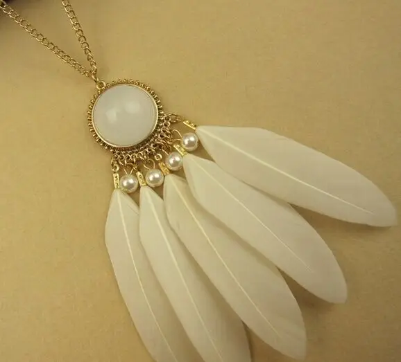 Ethnic jewelry pearl feather necklace/ women accessories wholesale/gros collier femme/neckless/colar/collana/collares etnicos