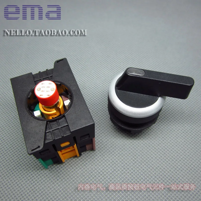 [SA]EMA 22mm illuminated selector switch E2S3 / 4 / 5L * .I 3 -speed self-resetting / auto-lock AC110 / 220V--10pcs/lot