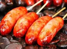 Máquina comercial de cachorro quente de salsicha assada com temperatura controlada