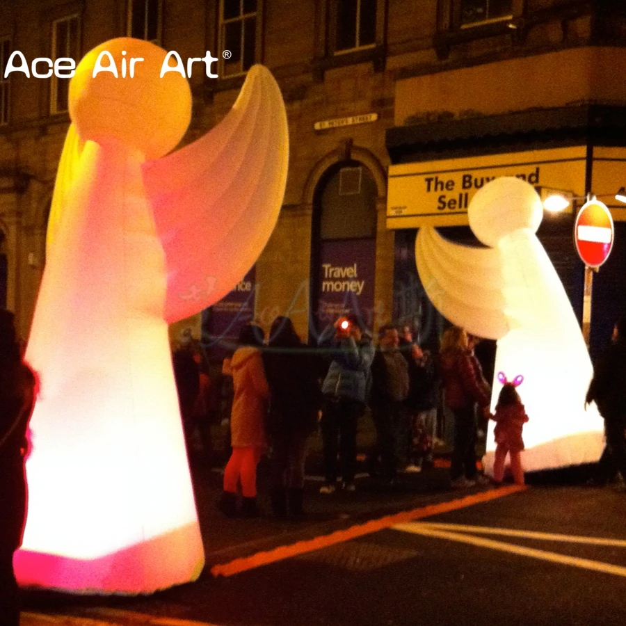 2023 beliebte Weihnachts boden beleuchtet aufblasbare Engel Ballon Engel Modell mit Gebläse für Veranstaltung oder Festival