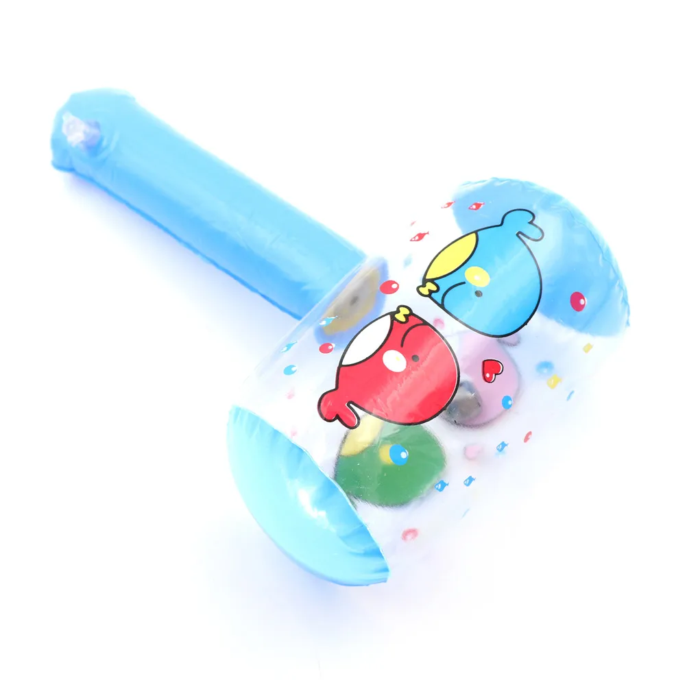 1Pc Cute Cartoon Inflatable Hammer Air Hammer With Bell Kids Children Blow Up Noise Maker Toys Color Random