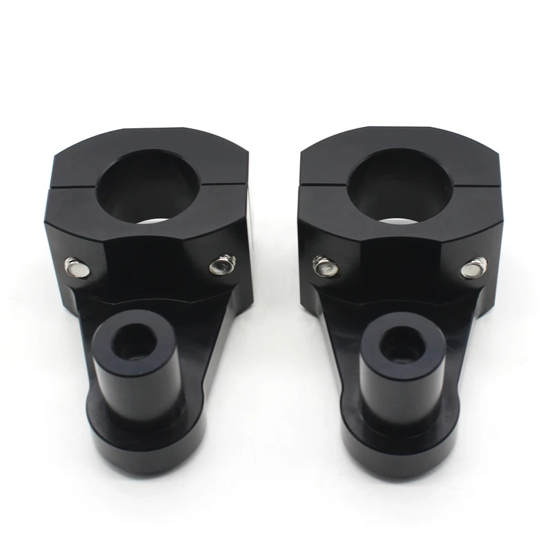 Black Universal Anodized 2 Inch Pivoting Motorcycle Handlebar Riser For 7/8 22mm/28mm Bars Clamp