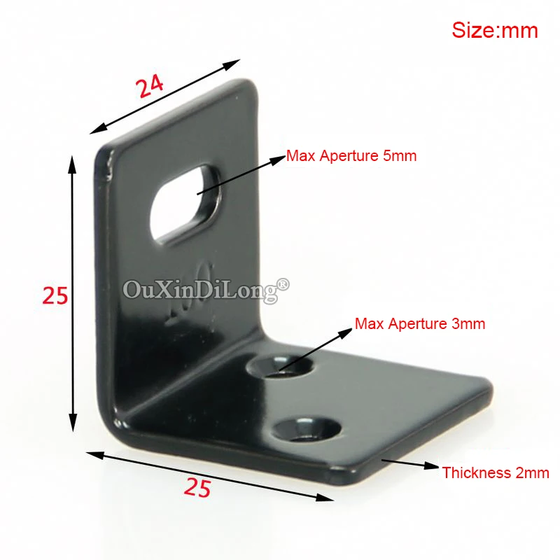 Brand New 50PCS Black Furniture Corner Braces Metal Right Angle Joint Fastening Brackets Board Frame Connecting Support Brackets