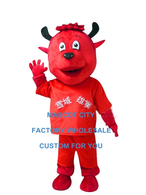 

Custom red devil cow mascot costume wholesale for adult man anime cartoon AD cheap costumes carnival fancy dress suit 3425