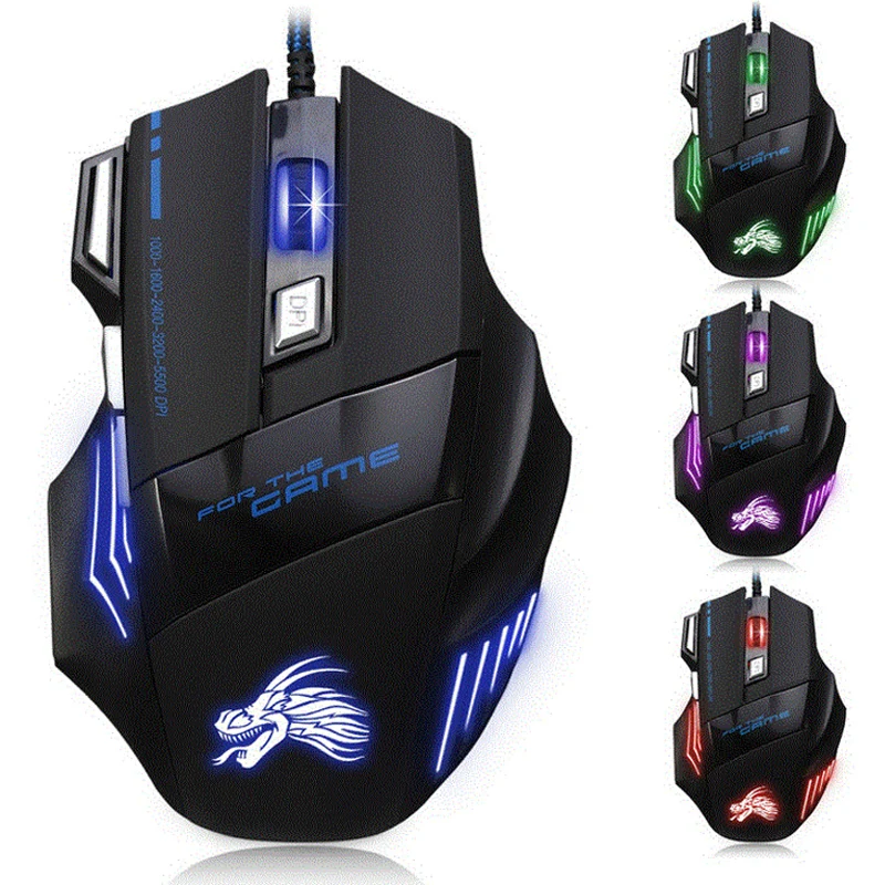 Professional 5500 DPI Gaming Mouse 7 Buttons LED Optical USB Wired Mice for Pro Gamer High Quality