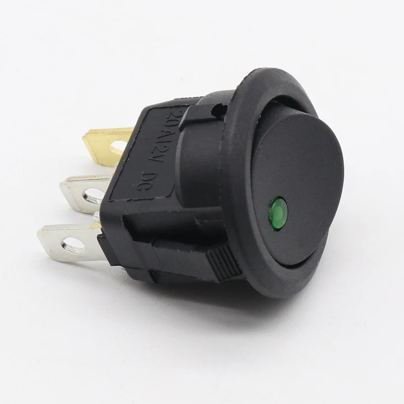 2pcs 12V led rocker switch Led Dot Light 3 pins ON-OFF Rocker Switch LED illuminated Car Dashboard Dash Boat Toggle SPST Switch