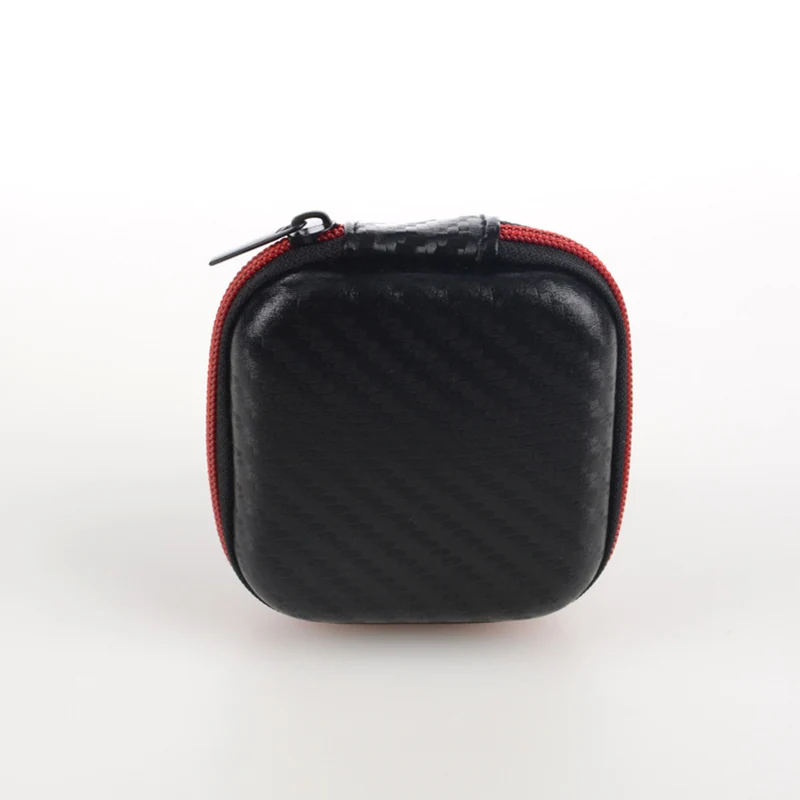 Black Mini Storage Bag Portable Small Zipper Case For Earphone , Data Cable ,  Keys , EVA Container Earbuds Pouch Holder