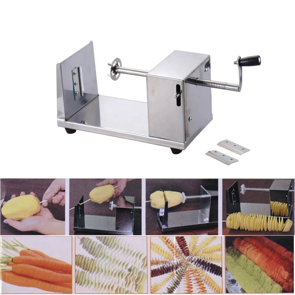 

Tornado potatoes machine cyclone potato tower crane rotary spiral potato chips machine Hand shake potato tower making machines