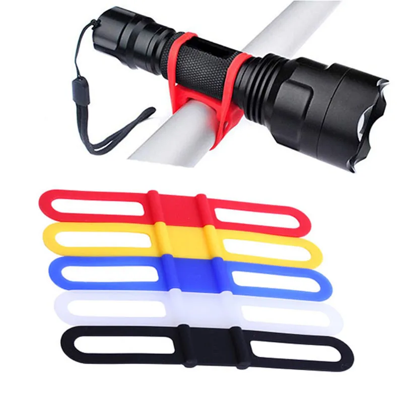 MTB Cycling Bike Bicycle Silicone Band Flash Light Flashlight Phone Strap Tie Ribbon Mount Holder