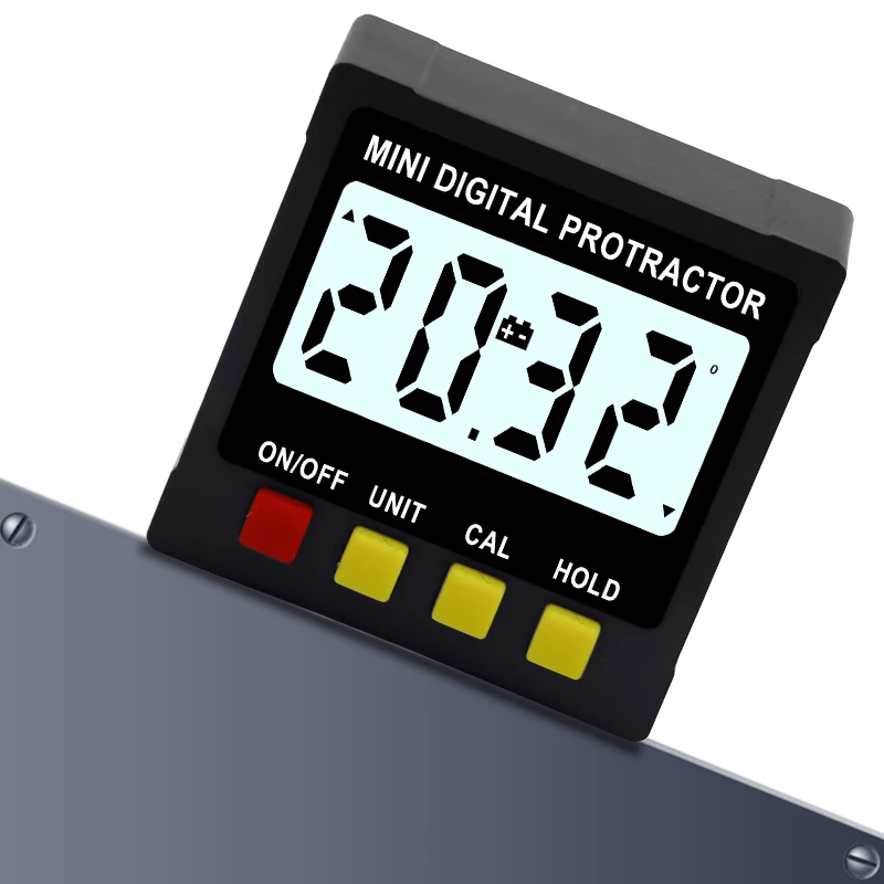 4X90 Derajat Inclinometer Mini Digital Protractor LCD Besar Kotak Tingkat Elektronik 4-Side Magnetic Angle Finder