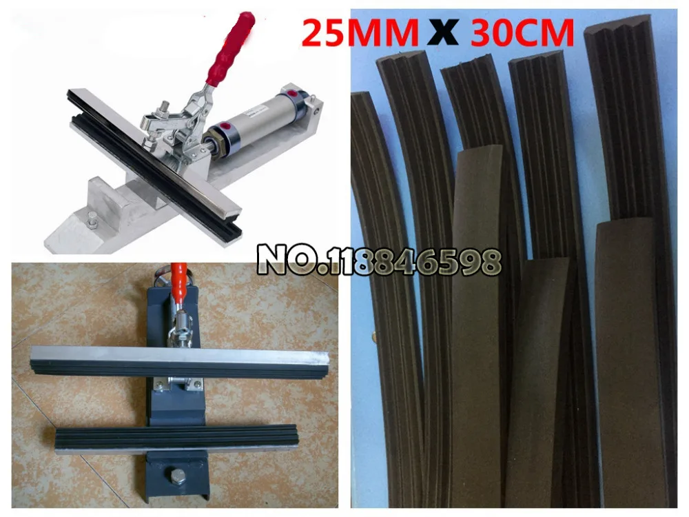 Free Ship 2.5cm Width 25/30/100cm Length Up and Down Rubber Strip Pneumatic Pull Head Clamp Head Tape