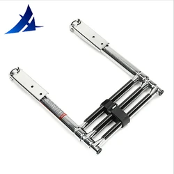3 step stainless steel marine boat ladder yacht polished steel telescope ladder