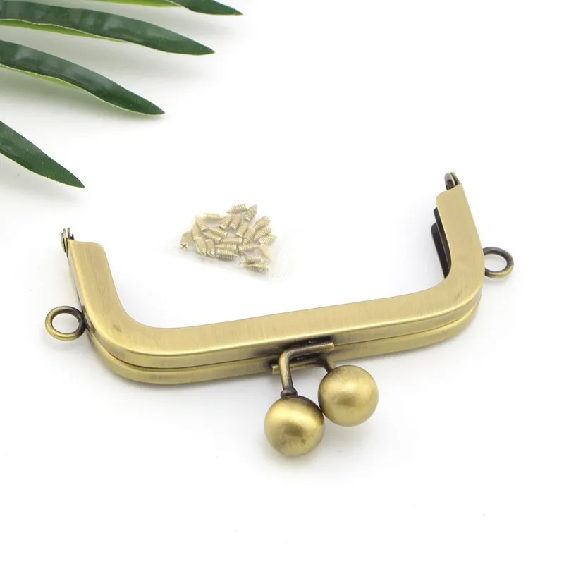 10cm Square Golden Flower Head Pearl Head Bags Hardware Parts Gold Purse Frame Round Bag Parts Diy Meal Purse Frame For Wallet