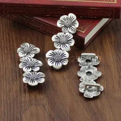 10pcs Flower Chrysanthemum Slider for Bracelet Necklace Cord Beads watch Chain Beads DIY Making Accessory 52x19mm Hole:8x4mm