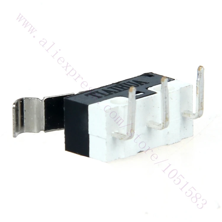 10pcs with three RIGHT bend legs 3D printer MicroSwitch Mouse Side Key Momentary Micro Limit Switch 1A/125VAC for 3D Printer