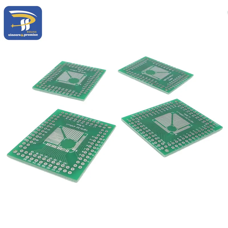 5PCS QFP/FQFP/LQFP TQFP 32 / TQFP44 / TQFP64 / TQFP80 TQFP100 0.5MM 0.8MM FR-4 IC adapter Socket / Adapter plate / PCB