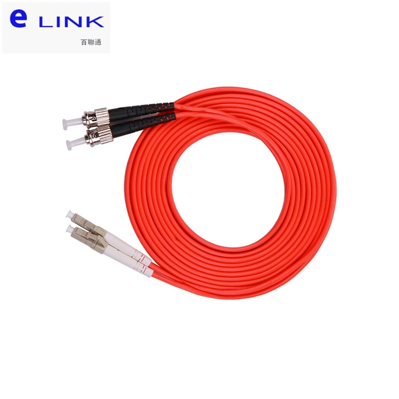 LC-ST fiber patch cord duplex multimode 50/125um 2.0mm orange cable optical fibre jumper free shipping ELINK 20pcs