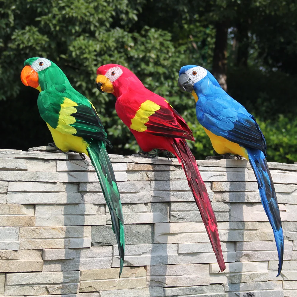 1pcs 60cm Large Macaw Artificial Feather Color Parrot Simulated Birds Home Garden Party Wedding Christmas Decoration Ornament