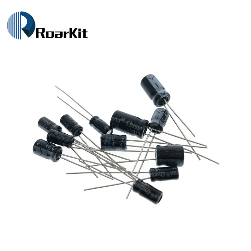 Super Capacitor Kit 120Pcs 12 values 50V 16V 0.22UF-470UF 4*7MM 5X7MM Aluminum Electrolytic Pack Capacitores Eletrolíticos set