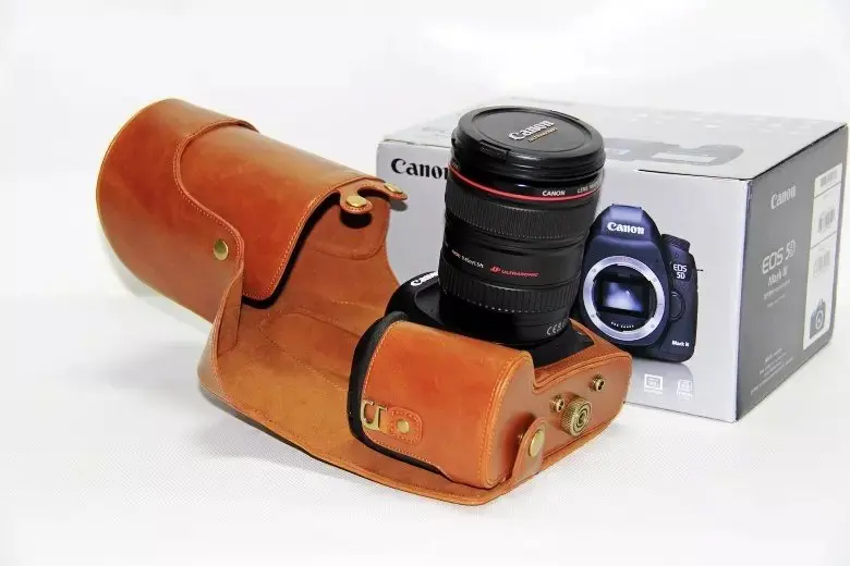 PU 가죽 카메라 가방 케이스 커버, 캐논 EOS 5D 마크 III II 5D3 5D2 24-105 18-55 18-135 렌즈