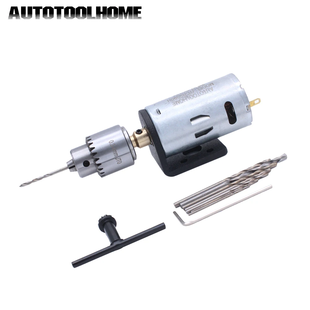 DC 12V Mini Drill Machine Electric Hand Drill Set Fit Wood PCB Press Drilling 0.3-4mm JT0 Chucks Woodworking Tool Accessories