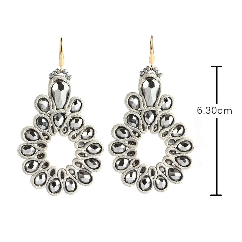 Sehuoran 2017New Earrings for woman big drop oorbellen voor vrouwen Crystal pendientes brincos statement hot sales earrings