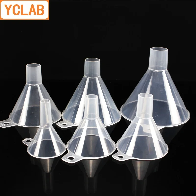 YCLAB 100mm Funnel PP Plastic Flat Head Polypropylene Laboratory Chemistry Equipment