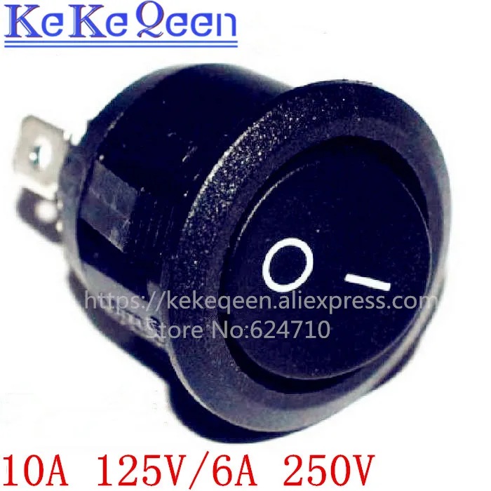 10PCS/LOT 20mm Diameter Big Round Boat Rocker Switches 2 Pin ON-OFF Rocker Switch 10A/125V 6A/250V With waterproof cap