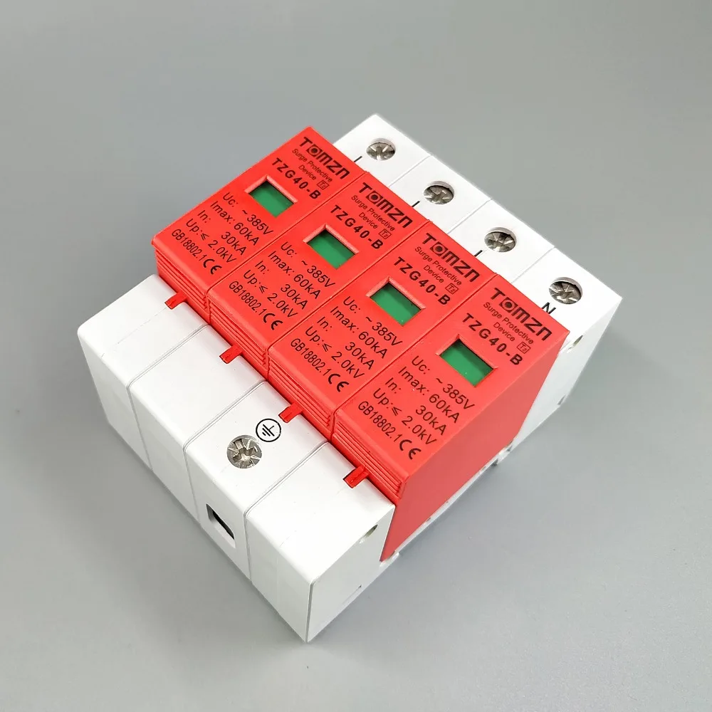 AC SPD 3P+N 30KA~60KA B ~385V  House Surge Protector Protective Low-voltage  Arrester Device