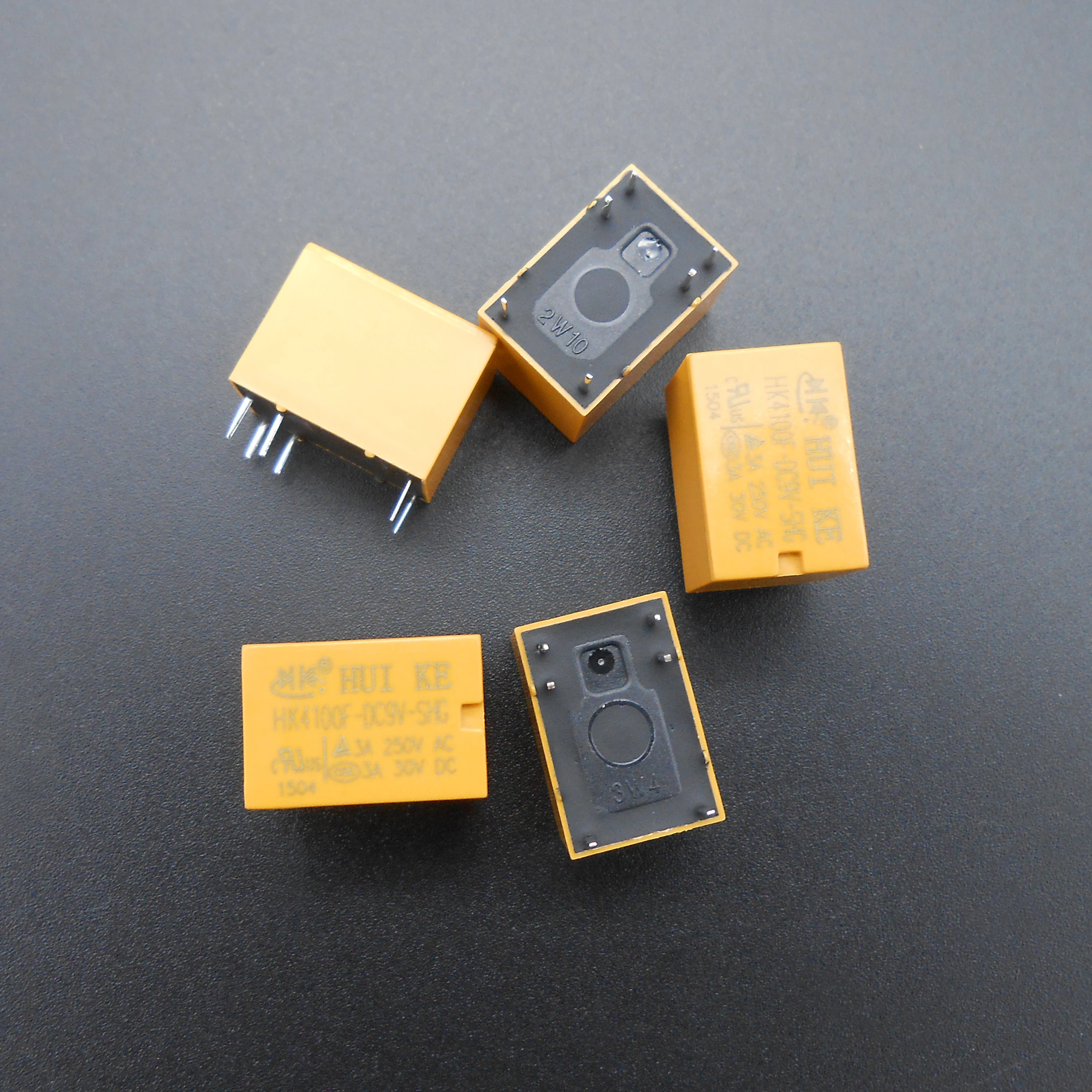 5PCS/Lot HK4100F-DC9V-SHG DC 9V Yellow Volt Power Relay DC9V 3A 6 PINS HUI KE 1C 1A 1B 750VA/90W 120ohm HuiKe 6-Pin NEW *FD398X5