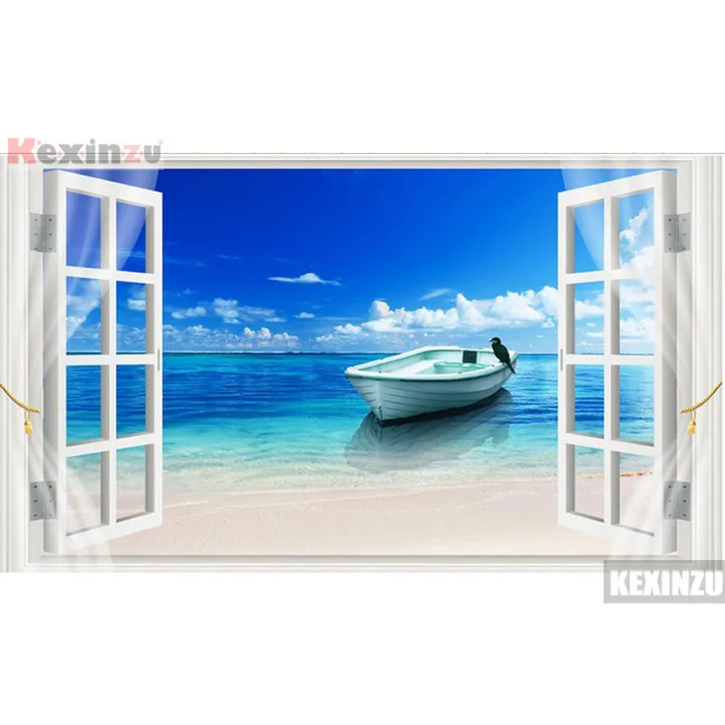 

kexinzu Full Square/Round 5D Diy Diamond Painting Cross Stitch "Window Scenery " Diamond 3D Embroidery Mosaic Home Decor 043