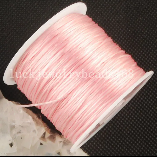 1MM Pink Crystal Stretch Elastic Beading Cord 100M 1Pcs C3226