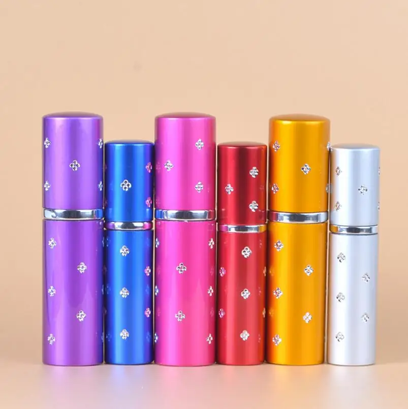 

5ml 10ml Aluminum Perfume Travel Bottle Glass Perfume Spray Bottle Cosmetic Pump Vials LX1315