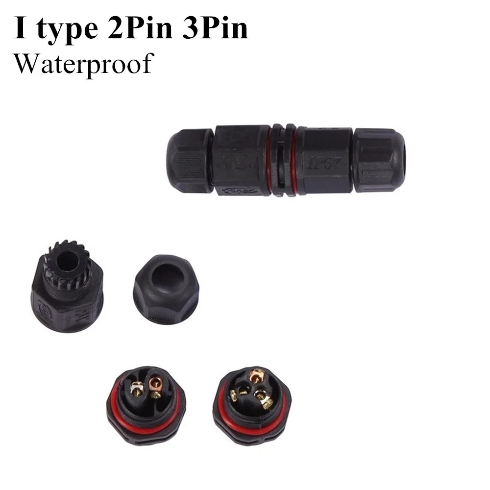 IP68 Waterproof Cable Connector 2 Pin 3 Pin Electrical Terminal Wire Connector Screw and Soldering Pin Connector for LED Light