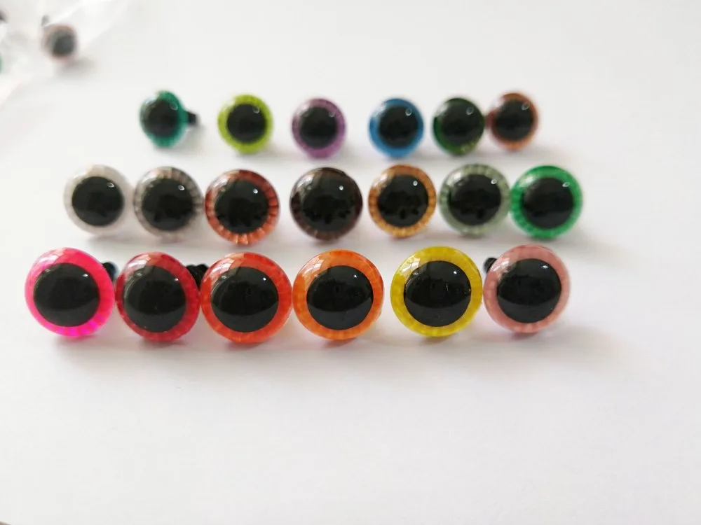 

new items 15mm/12mm/14mm handcraft paint glitter toy safety eyes with white washer for diy doll findings-40pcs/lot