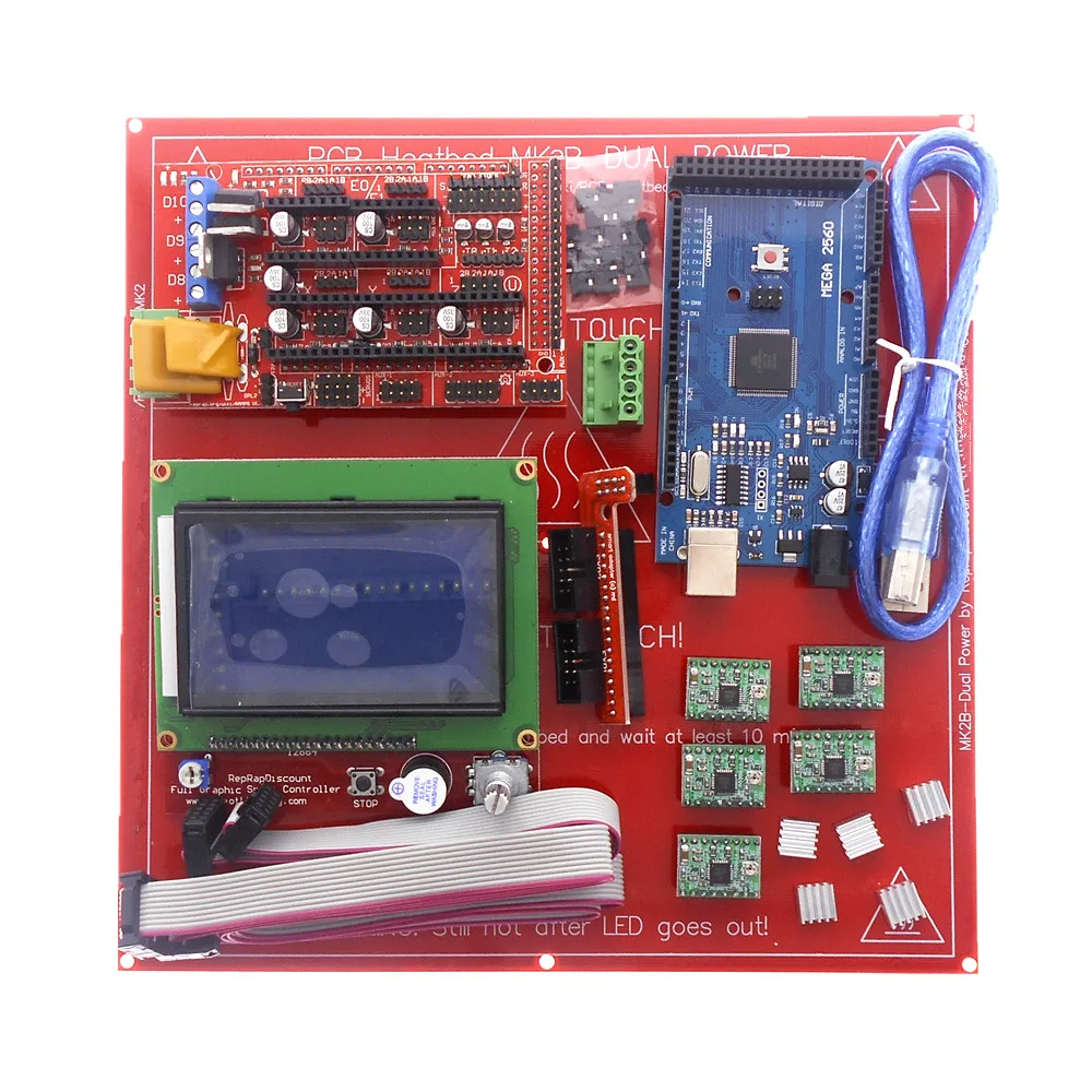 

DuoWeiSi 3D Printer Parts RAMPS 1.4 control board 12864 LCD board Mega 2560 R3 A4988 MK2B heatbed 3D Printer kit