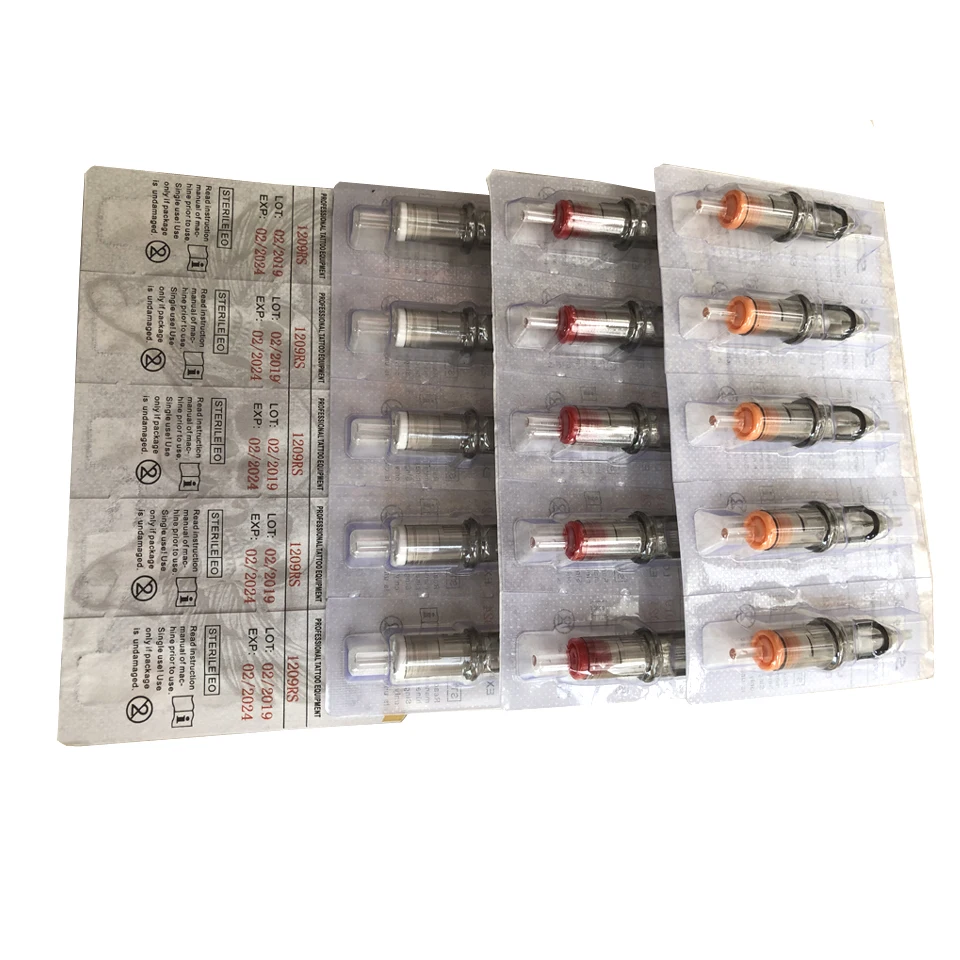 Agujas de cartucho de tatuaje esterilizadas desechables, delineador redondo para labios permanentes, cejas, maquillaje, suministros de pluma