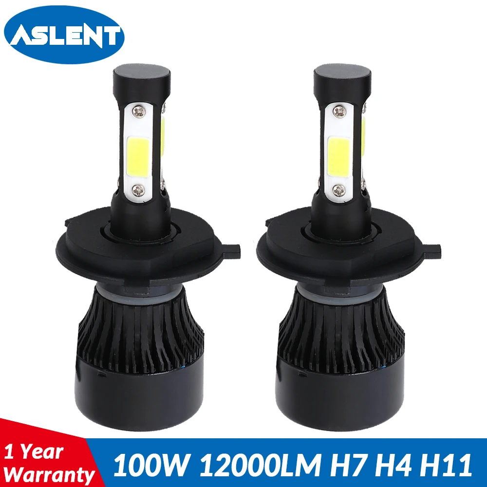 

ASLENT Car Headlight H7 H4 LED H8/H11 HB3/9005 HB4/9006 H13 9012 9004 9007 100W 12000lm Auto Bulb Headlamp 6500K Light 12V 24V