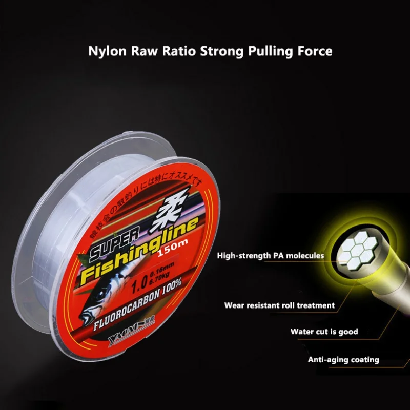 150m Fishing Line Super Strong Japanese Nylon Transparent Not Fluorocarbon Fishing Tackle Braided pesca леска Fishline