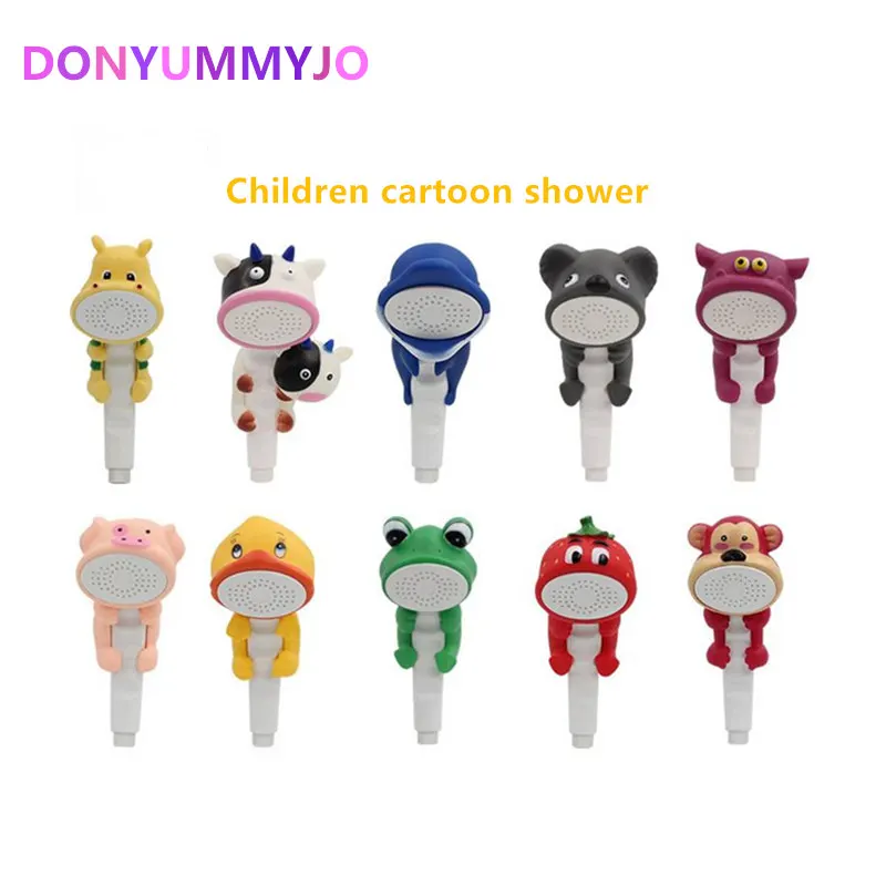 Donyummyjo crianças mostram cabeças dos desenhos animados adorável casa brinquedo chuveiro criança banheiro chuveiro mão chuveiro torneira de água douche mbera