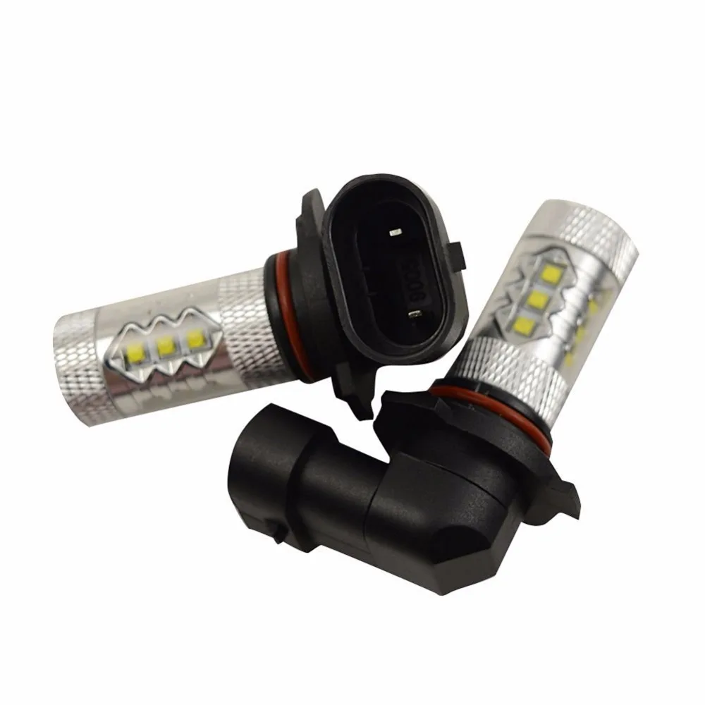 2PCS Canbus 80W 9005 9006 Canbus no blinking Cree Chips LED Car Driving Light HB3 Fog Lamp DRL Bulb+2pcs Load Resistor OHM 50W