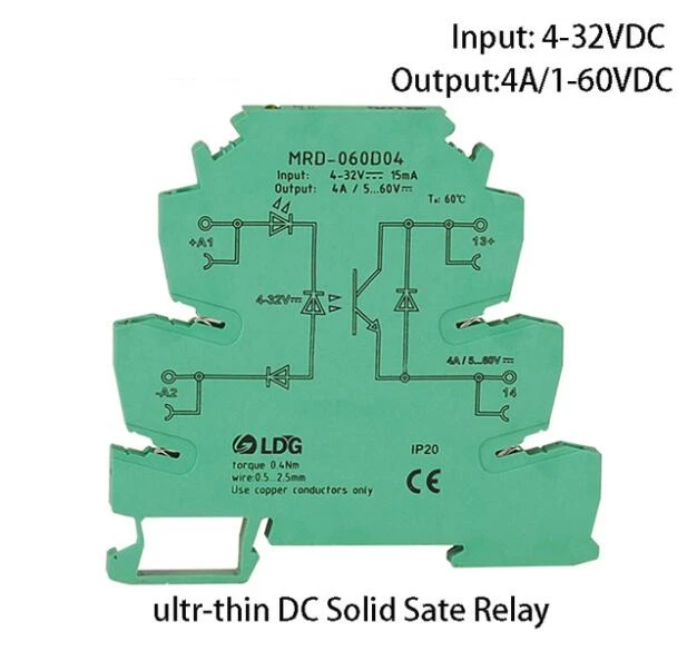 MRD-060D4 DC-DC 4A ultra-thin PLC relay power amplifier board DC solid state relay relay module INPUT 4-32VDC, output 5-60vdc