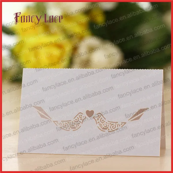 

50PCS Wholesale Laser Cut Love Bird Wedding Invitation Paper Table Seat Card,Elegent Place Card Unique Heart Wedding Party Decor