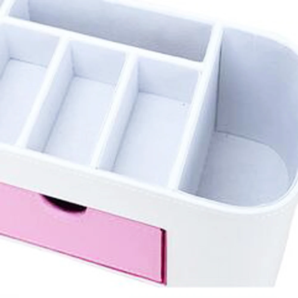 XRHYY Home & Office Matching Leather Pen Holder Desktop Practical Multi-Function Stationery Storage Box Cosmetic Brush Storage