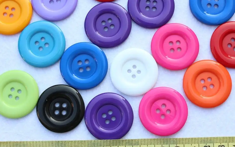 150pcs 35mm Round extra Big smooth Resin Buttons 4 holes mixed colors Crafts, Jewelry, Scrapbooking, Sewing