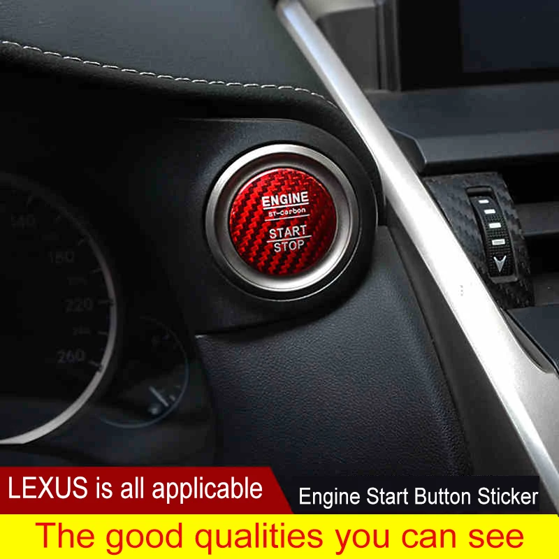 QHCP Car Styling Engine Start/Stop Button Sticker Carbon Fiber Engine Switch Cover Decorative For LEXUS NX/RX/ES FREE SHIPPING