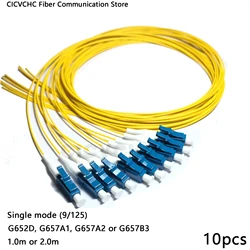 10pcs LC/UPC Fiber Pigtail with Single mode (G652D, G657A1, G657A2, G657B3)-0.9mm cable